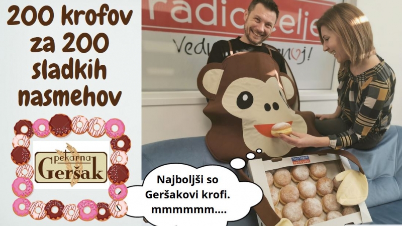 200 KROFOV PEKARNE GERŠAK ZA SLADEK PUST NASMEJANIH UST