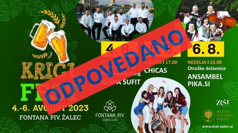 KRIGLFEST v celoti odpovedan
